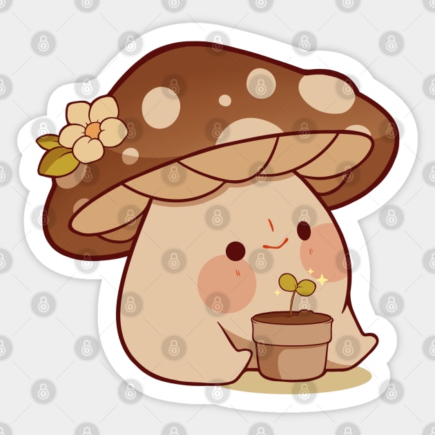 Gardening Mushroom Sticker by Rihnlin